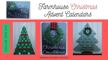 Dollar Tree Advent Calendars | Farmhouse Christmas Crafts DIY | Amanda Kuhlman