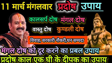 11 मार्च मंगलवार प्रदोष मनोकामना पूर्ति उपाय प्रदीप मिश्रा। बेलपत्र,शमीपत्र, घी का दीपक प्रदोष काल ।