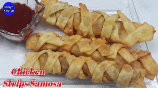Chicken Strips Samosa | Crispy Chicken Strips Samosa | Easy Snack Recipe | Chicken Samosa Recipe