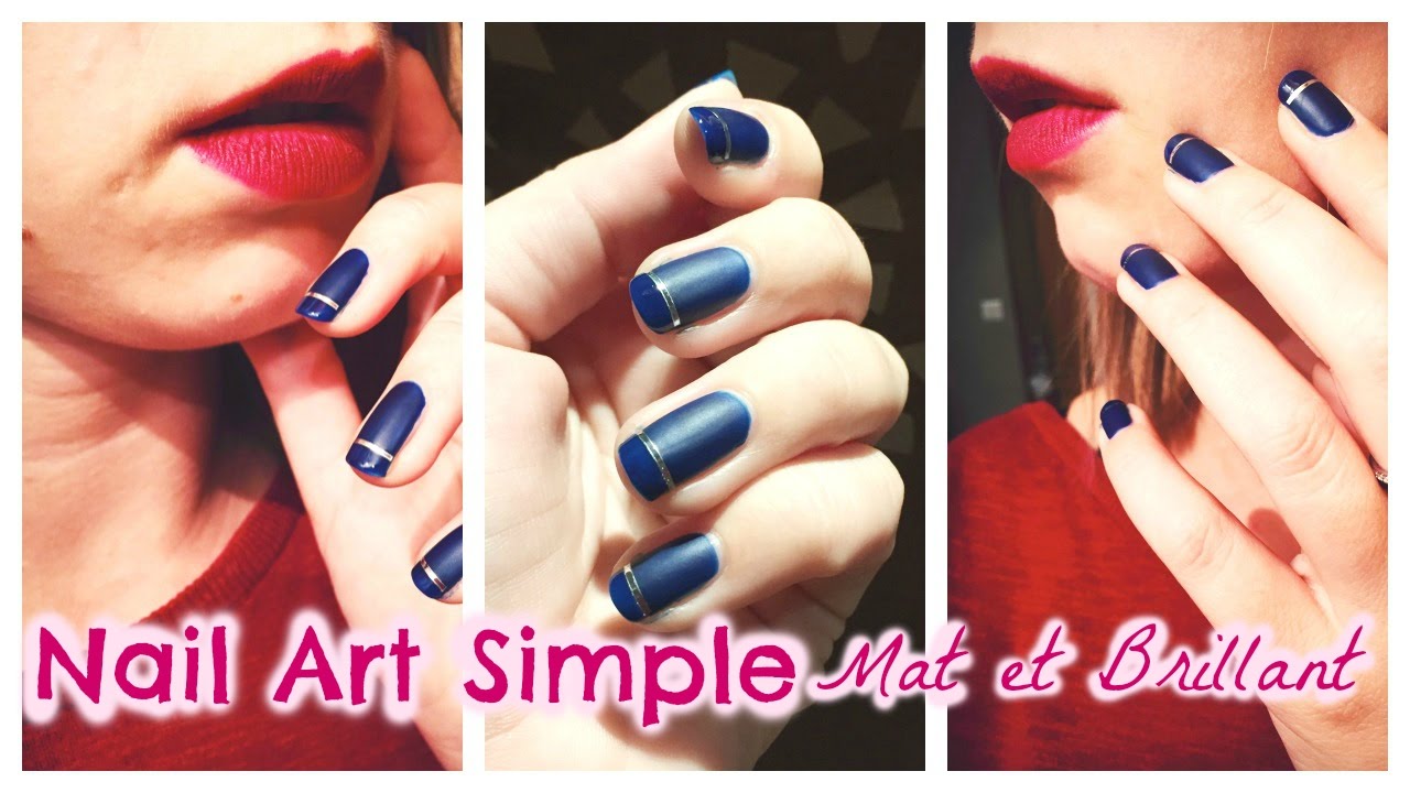 Nail art Chic, mat et brillant ♡