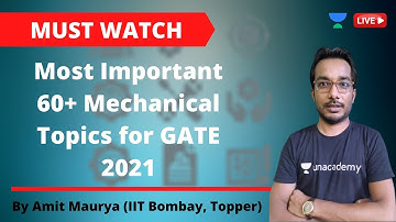 Most Important 60+ Mechanical Topics for GATE 2021 | Mechanical Engineering | Amit Maurya