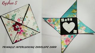 INTERLOCKING TRIANGLE ENVELOPE CARD||EXPLOSION BOX AND SCRAPBOOKS CARD IDEA||HAMDMADE CARDS