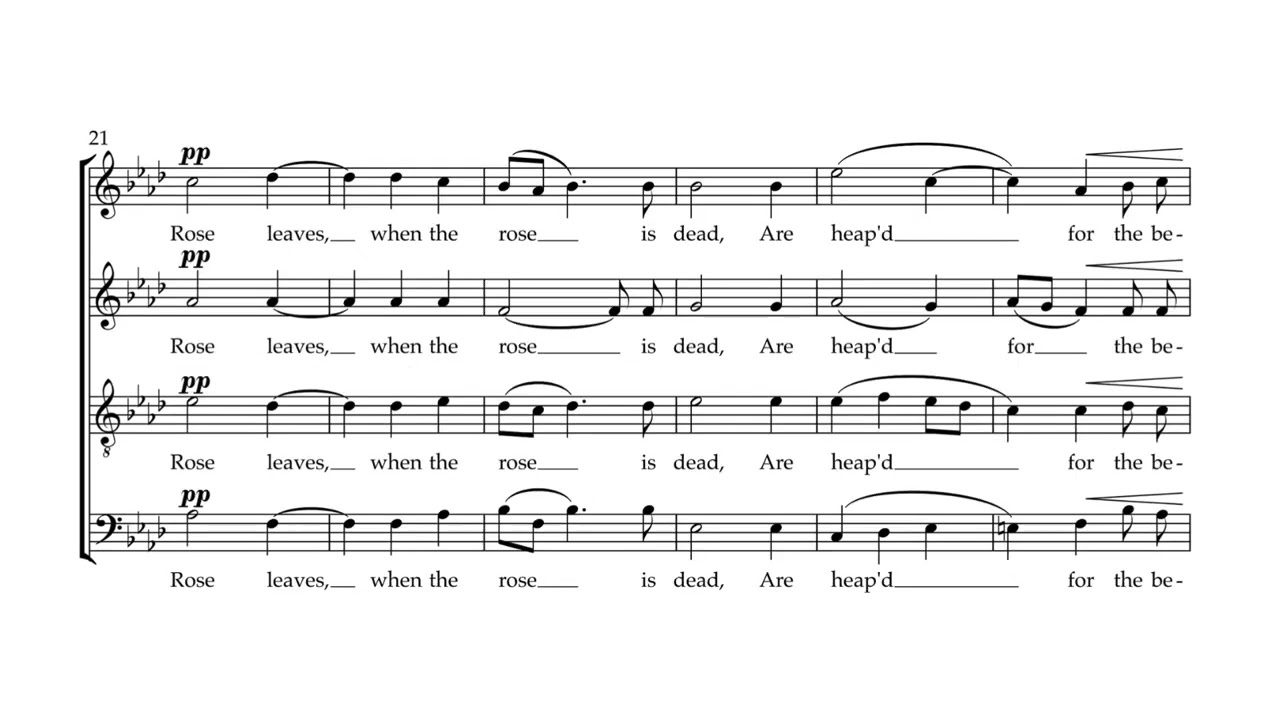 Frank Bridge: Music When Soft Voices Die, H. 31 (score video)