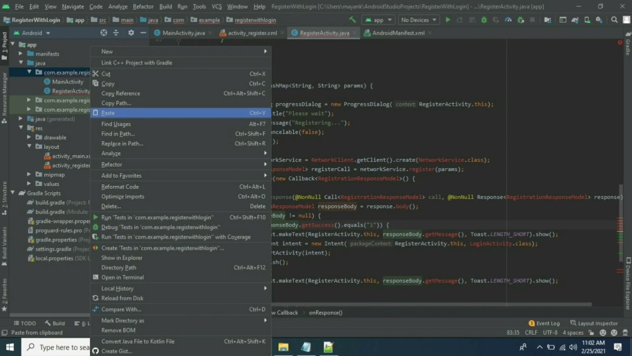 Login and Registration in Android Studio using 000Webhost With PHP ...