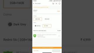 Redmi 5A 16GB live pre booking from MI app screenshot 2