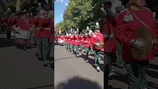 Schutterij Sint Sebastiaan Schimmert Tijdens De Optocht Op Het Bondsfeest In Sittard.