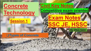 Concrete Technology Notes I Session 1 I Exam Notes I Ssc Je I State Je And Ae I