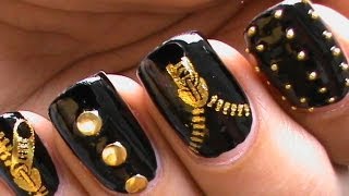 nail polish designs easy nails diy biker studded zip water chic decals garage zipper studs cool hand