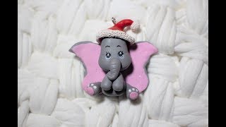 cute elephant with polymer clay طريقة عمل فيل من الصلصال الحراري