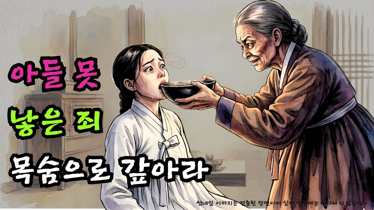 아들을 못 낳는다고 며느리에게 사약을 먹여 버렸는데 49재 제삿날에 멀쩡히 살아서 걸어 들어온 며느리를 보고 기겁한 시어머니의 최후 | 조선시대실화야담