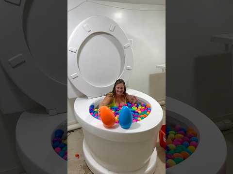 Surprise Egg Challenge Party Game In Giant Toilet Surprise Egg Pool With Big Prize Shorts