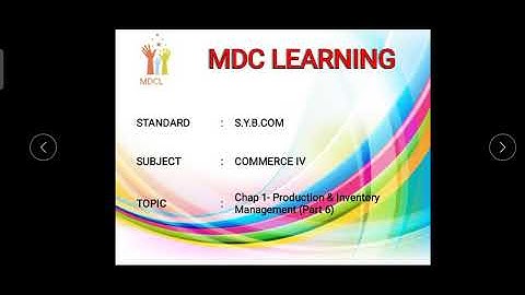 S. Y. B. Com. l production and inventory management (part - 6) l commerce