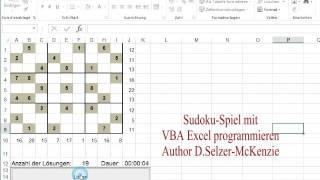Sudoku Spiel mit VBA Excel programmieren Author D.Selzer/McKenzie