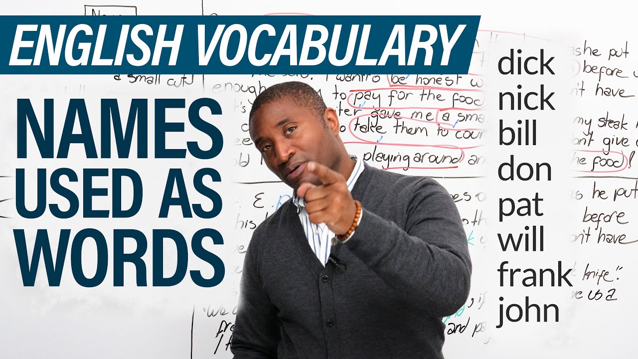 ⁣English Vocabulary: Using names as nouns, verbs, adjectives: Dick, John, Will...