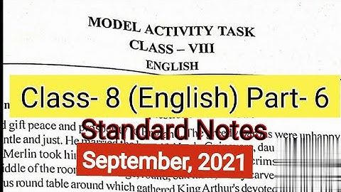 Model Activity Task || Class-8 || English part - 6