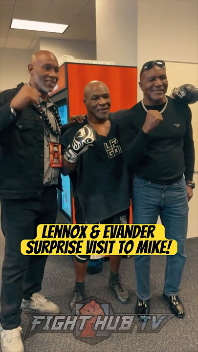 Lennox Lewis & Evander Holyfield surprise Mike Tyson moments before Jake Paul fight