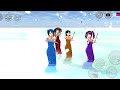 SSS✨ New Girls Dance Group💃 Just Dropped On The Beach 🏖️💜🤎💙❤️|Aurora🌈| Sakura School Simulator💫| 