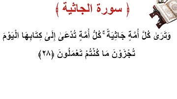 سورة الجاثية الأية 28
