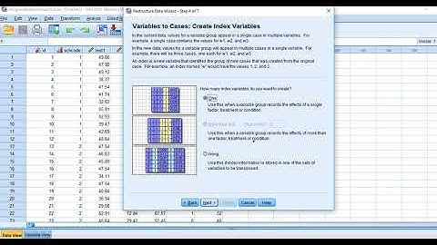 Growth curve modeling using HLM in SPSS (Video 2 Restructuring data prior to HLM)