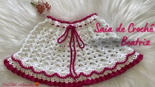 Saia De Croche Beatriz Saia De Crochê Infantil Por 