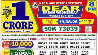 Nagaland Lottery Sambad Live 8pm 19.08.2026 | Lottery Live Update