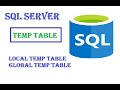 Temporary Tables in SQL Server