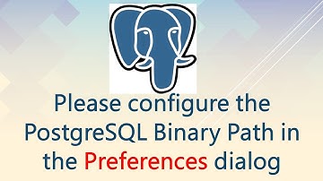 Please configure the PostgreSQL Binary Path in the Preferences dialog