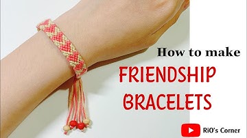 DIY Heart Friendship Bracelet | Cách làm vòng tay tình bạn họa tiết trái tim | RiO