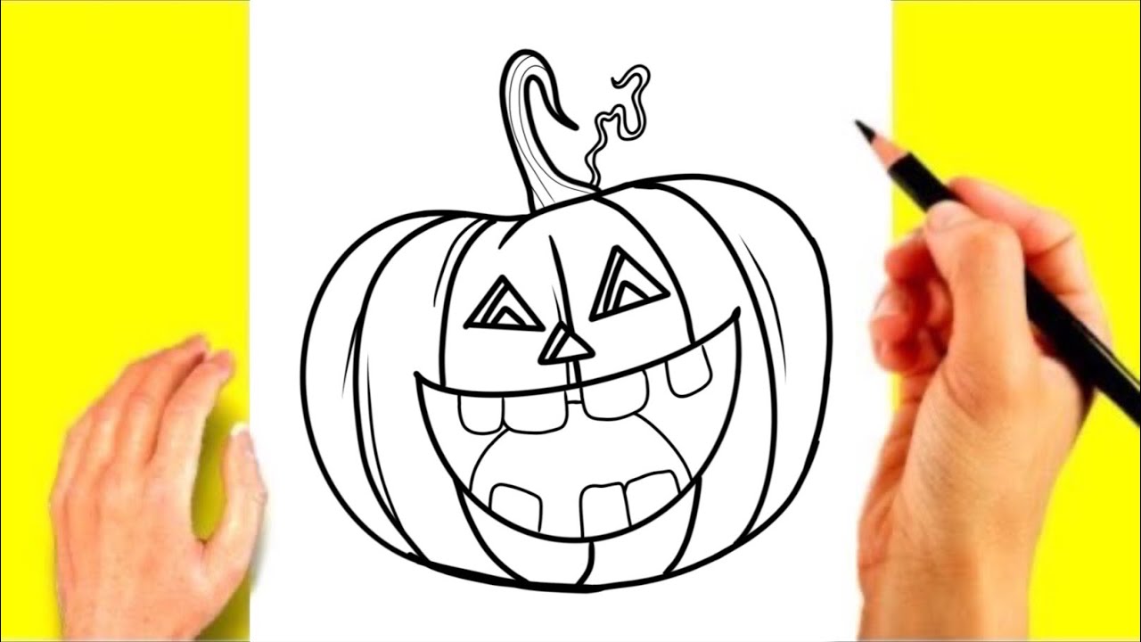 COMMENT DESSINER UNE CITROUILLE FACILE - YouTube