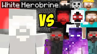 White Herobrine vs all Сreepypasta mobs in minecraft part 1