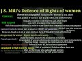 J S Mill's Defence of Rights of women/ Political thinkers series