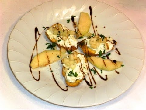 How To Make Four Cheese Pear Bruschetta Recipe