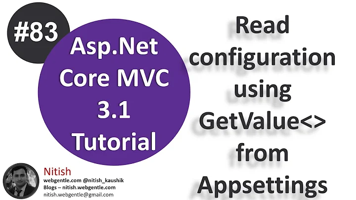 (#83) Read configuration using GetValue method from appsettings.json file | Asp.Net Core tutorial