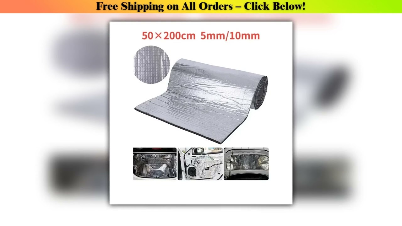 Fireproof Heat and Sound Insulation Mat 200x50cm Acoustic Thermal Mat Soundproof Wall Panels Noise