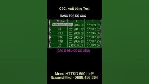 Autolisp C2C xuất bảng Text ra Excel
