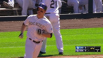Morneau launches a three-run homer to right