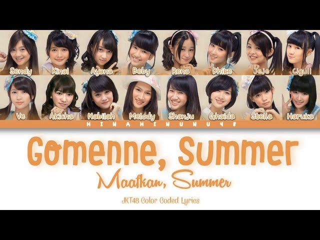 JKT48 - Maafkan, Summer (Gomenne, Summer | Color Coded Lyrics (INA/ENG) class=