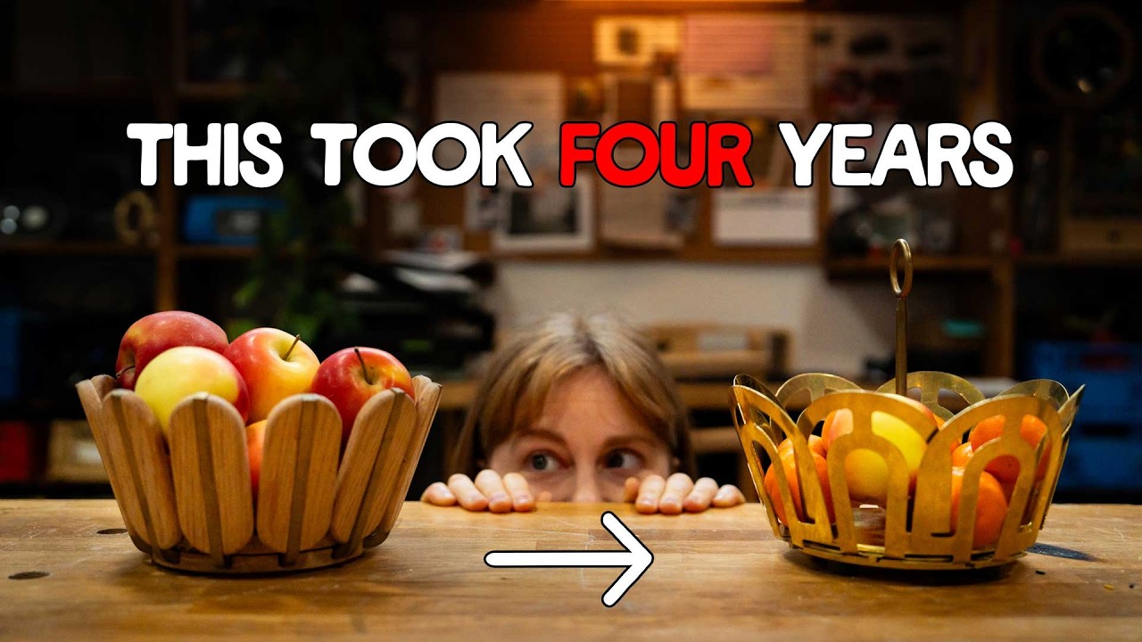 Фруктовая ваза, размер которой изменяется механическим способом.