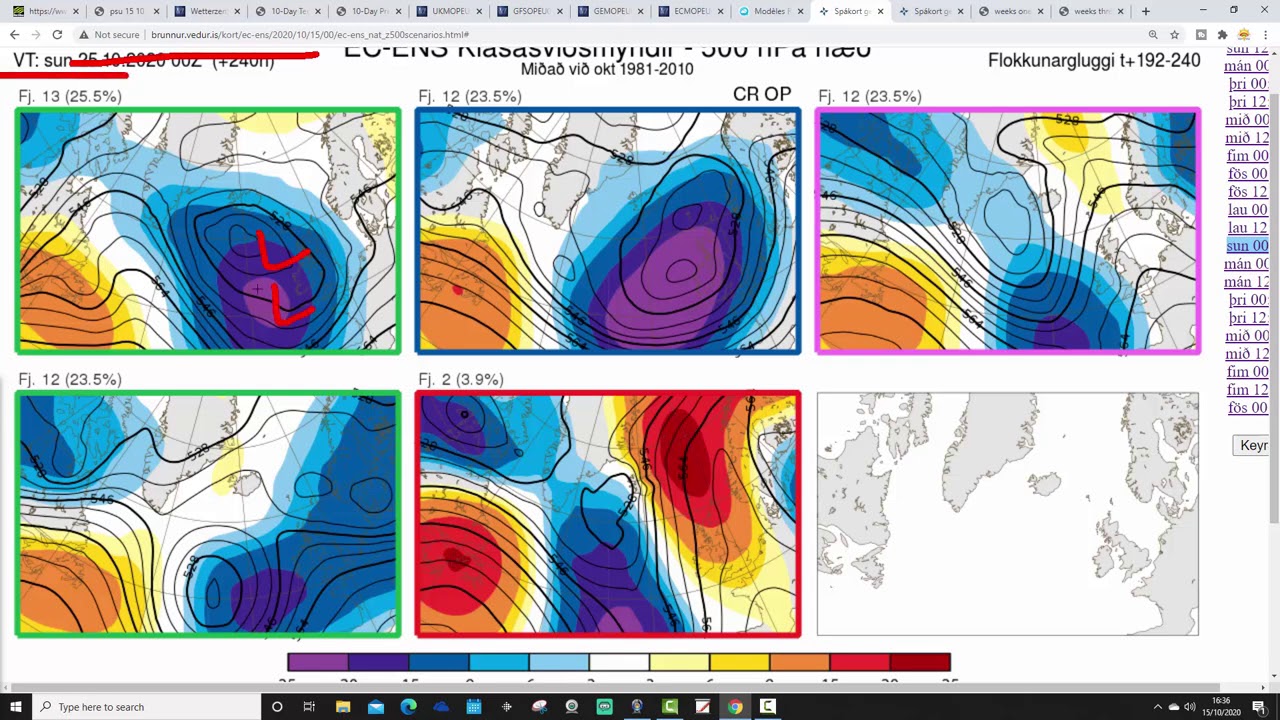 Ten Day Forecast: Cool And Wet Second Half Of October? (15-10-20) - YouTube