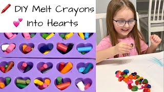 DIY Heart Shape Crayons  How To Melt Broken Crayons Into New Crayon Shapes  Cute and Fun Activity!
