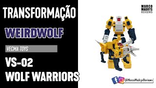 Transformação Transformers Wolf Warriors VS-02 Vecma Toys Legends Weirdwolf G1 Just Transform it