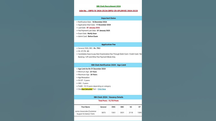 SBI Clerk 2024 NOTIFICATION #sbi #sbiclerk