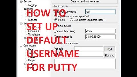 How to setup default username when logging with putty to a remote server