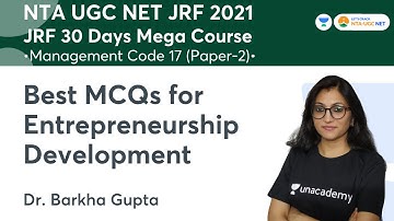 Best MCQs for Entrepreneurship Development | NTA UGC NET-JRF 2021 | Dr. Barkha Gupta