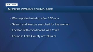 Woman reported missing near Missoula found safe Sunday