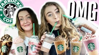 TASTING STARBUCKS SECRET MENU ITEMS W/ MY MUM! NUTELLA, OREO & MORE!