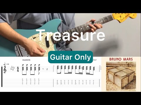Bruno Mars - Treasure (Guitar Only)(guitar cover with tabs & chords)