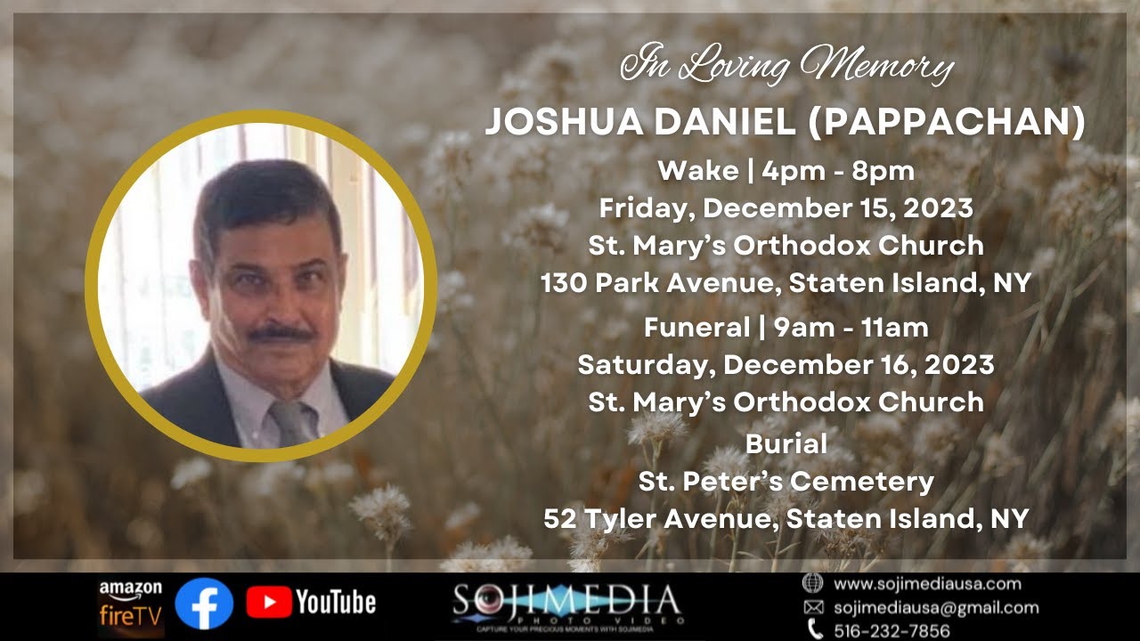FUNERAL | JOSHUA DANIEL (PAPPACHAN) - YouTube