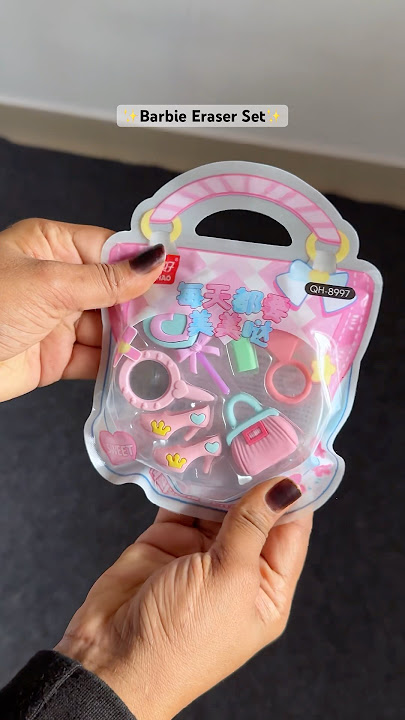 Cutest Barbie Accessories Eraser Set 💖✨#barbie #eraser #stationery #stationary #kawaii #cute #pink