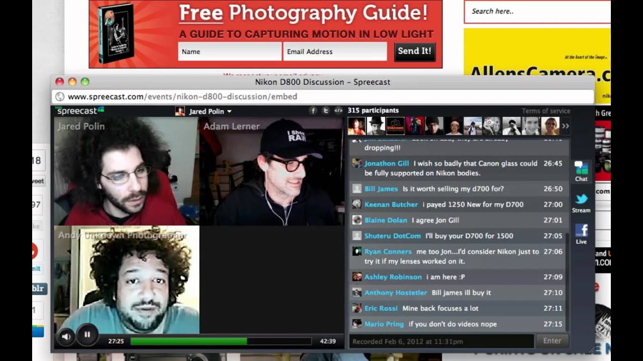 canon definicion Nikon D800 Spreecast Discussions